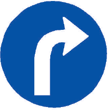 Přikázaný směr jízdy vpravo