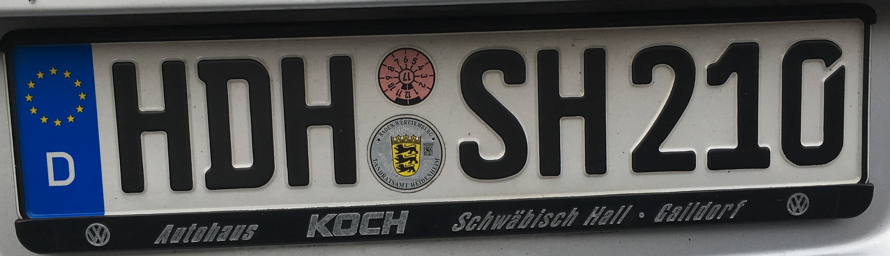 Registrační značka Německo - HDH - Heidenheim, foto: vlastní