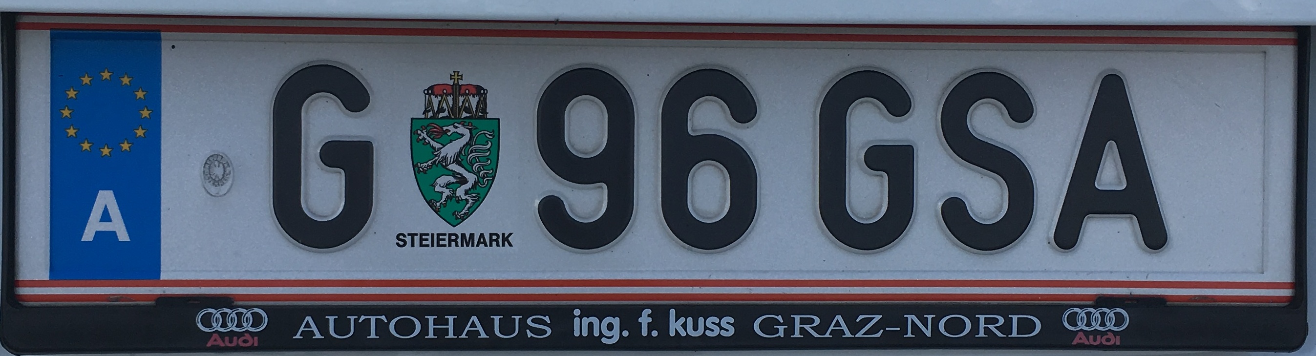 Registrační značka Rakousko - G - Graz, foto: vlastní
