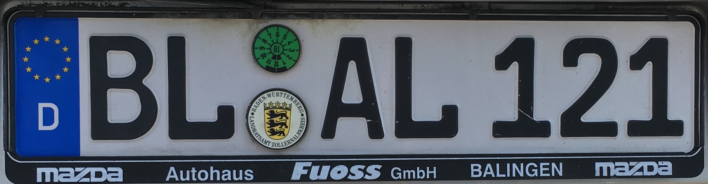 Registrační značky Německo - BL - Zollernalbkreis, foto: vlastní