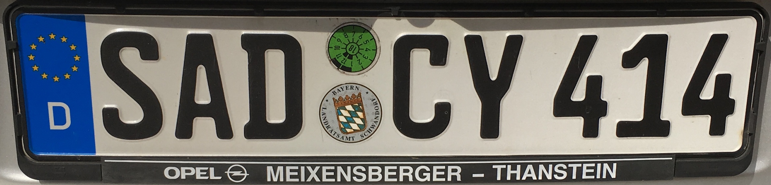 Registrační značky Německo - SAD - Schwandorf, foto: vlastní