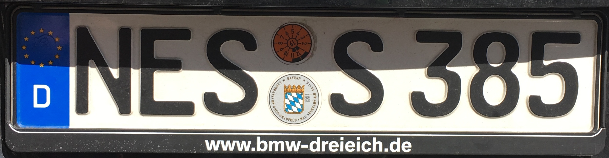 Registrační značka Německo – NES - Rhön-Grabfeld, foto: www.podalnici.cz