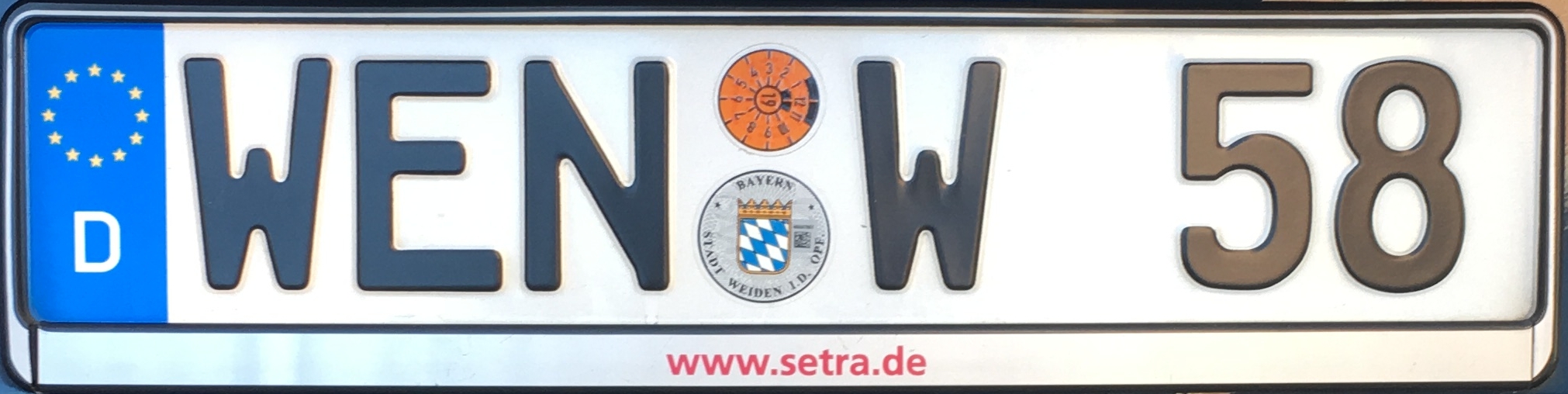 Registrační značka Německo - WEN - Weiden in der Oberpfalz, foto: www.podalnici.cz