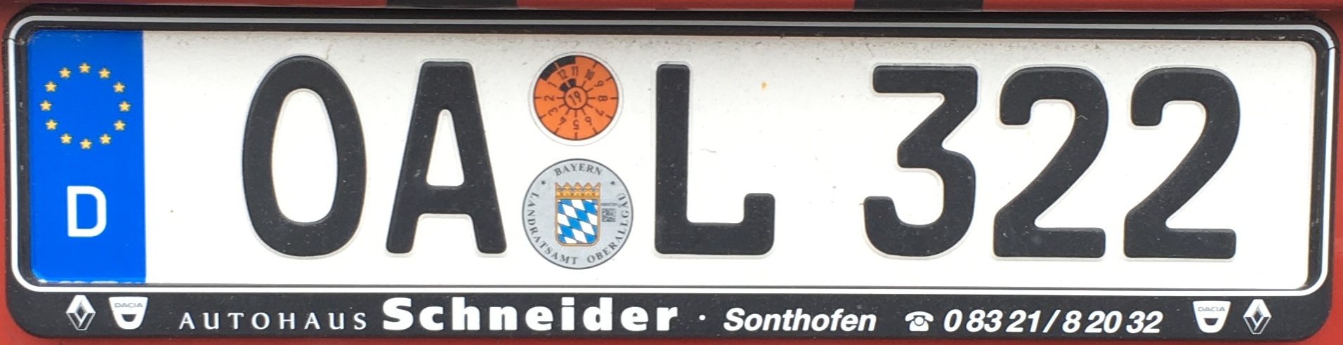 Registrační značka Německo - OA - okres Oberallgäu, foto: www.podalnici.cz