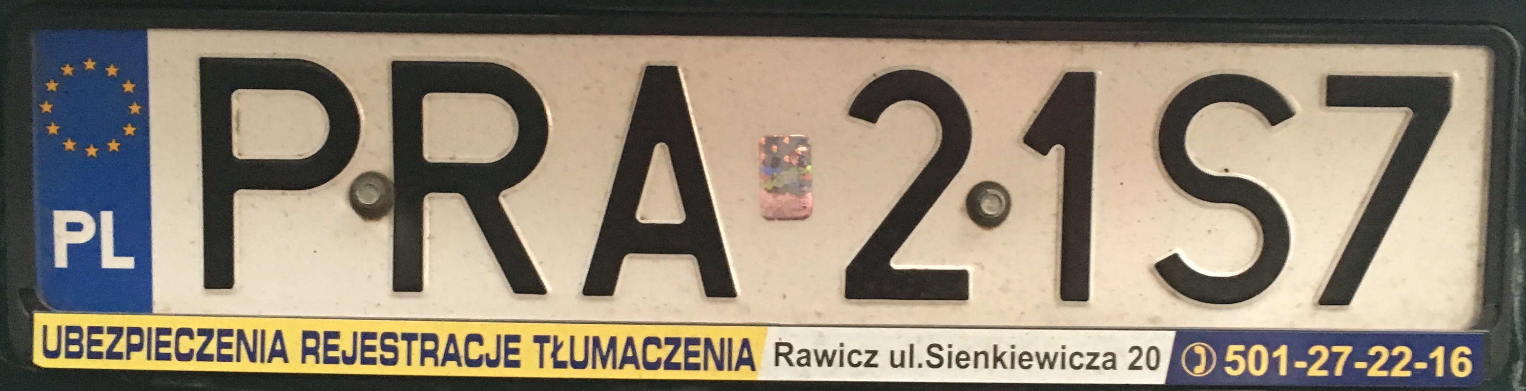 Registrační značka Polsko – PRA - Rawicz, foto: www.podalnici.cz